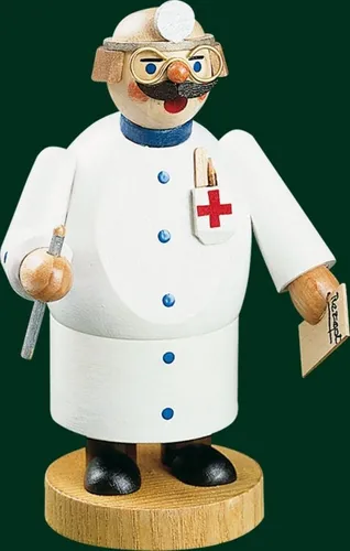 Richard Glaesser Räuchermännchen Arzt 14cm - Nussknacker aus Holz, handgefertigte Erzgebirgs-Kunst mit liebevollen Details, ideal für Sammler und als Geschenk.