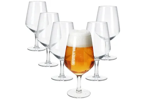 MamboCat Bierglas 6x Carré Bierglas 400ml Biergläser klar 0,35L Glas Bier-Kelch, Glas