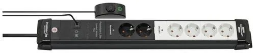 Brennenstuhl 1951560103 Steckdosenleiste - 6-fach, Premium-Line Comfort Switch Plus mit 3m Kabel und erhöhtem Berührungsschutz für maximale Sicherheit