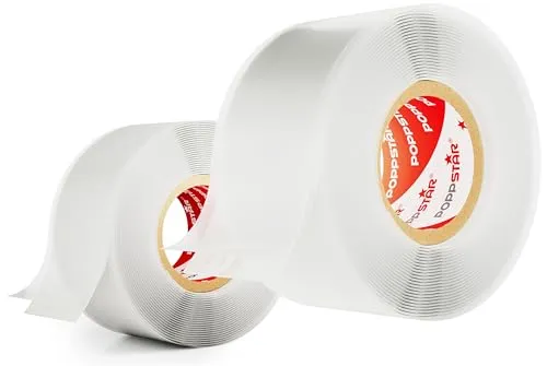 POPPSTAR selbstverschweißendes Silikonband, 3m x 25mm, Isolierband und Dichtungsband (Wasser, Luft), transparent, 2 Rollen