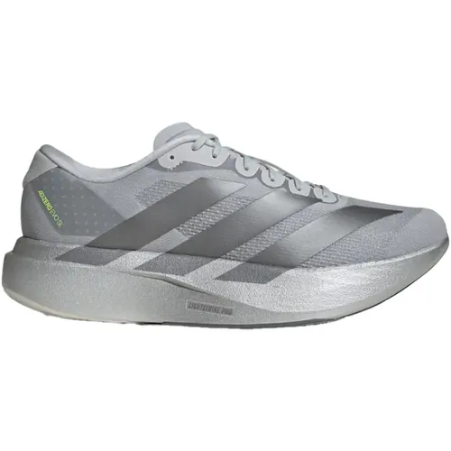 adidas adizero Evo SL Sneaker Herren - Leichte Laufschuhe in silver metal - Sportive Laufschuhe im Racing-Style, ultraleichte Lightstrike Pro-Mittelsohle für optimale Dämpfung und Komfort, ideal für ambitionierte Läufer.