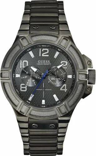 Guess Armbanduhr Herren-Armbanduhr XL Rigor Multifunktion Analog Quarz Edelstahl W0218G1