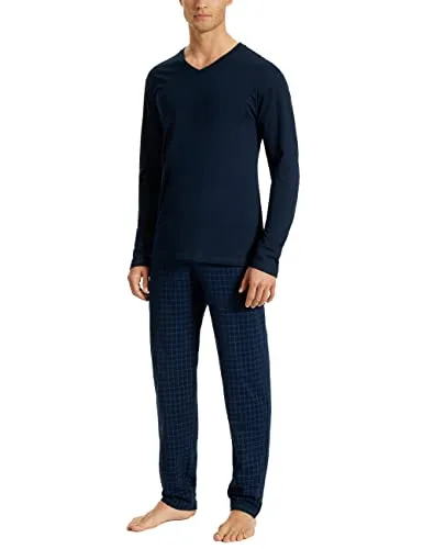 Uncover by Schiesser Herren Schlafanzug lang, Nachtblau, 54 von Uncover by SCHIESSER