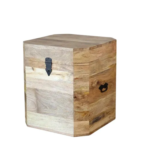 Baario Sitztruhe BAKAR - Massivholz Sitzbank mit Vintage Design - Sitzbänke aus hochwertigem, massivem Mangoholz im Antik-Vintage-Stil. Vielseitig als Aufbewahrung, Couchtisch oder stabiler Sitzhocker nutzbar.