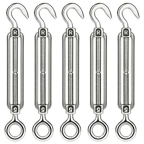 Chromine Spannschloss M5, verstellbar, Edelstahl, Hakenöse