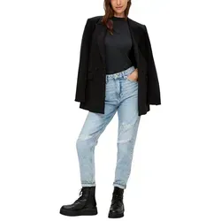 QS Rundhalsshirt mit kleinem Logopatch grau XXL (44)