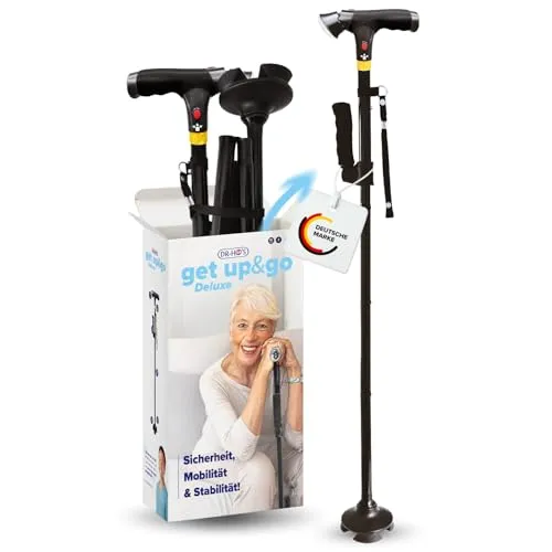 DR. HO’S Get Up & Go Gehstock mit LED-Licht & Alarmknopf