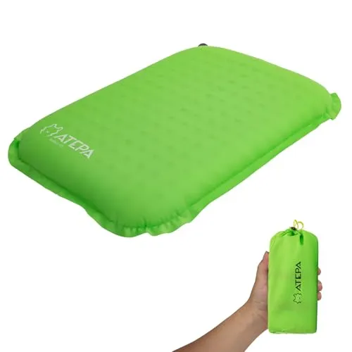 ATEPA Sitzkissen Outdoor – Ultraleicht und Selbstaufblasend - Camping-Kissen, das nur 160g wiegt und sich in nur 3 Sekunden selbst aufbläst. Ideal für Komfort beim Camping, Wandern und Festivals, während es wasserfest und rutschfest ist.