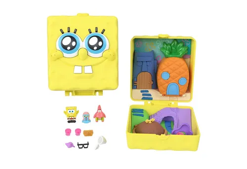 Polly Pocket Spielwelt Spongebob Schatulle – Mini Bikini Bottom - Entdecke Bikini Bottom in dieser kompakten Polly Pocket Schatulle. Mit 7 Zubehörteilen und Spielfiguren von SpongeBob und Patrick können Kinder ab 4 Jahren ihre Lieblingsszenen nachstellen und Abenteuer erleben.