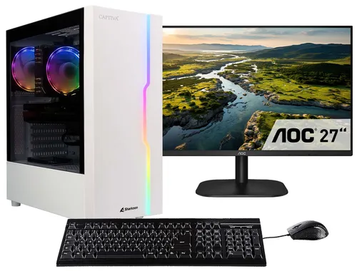 Captiva Gaming PC Bundle R93-515 - High-End Gaming mit RTX 5060 und 32GB RAM - PC-Systeme mit AMD Ryzen 7 5700X, 1TB SSD und 27