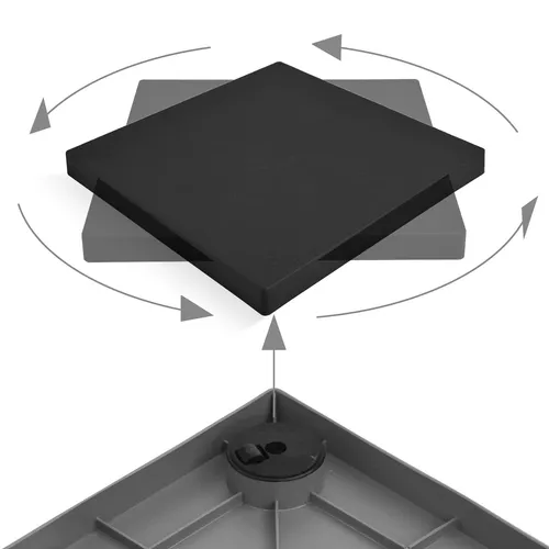 FLAT SQUARE Pflanzenroller Blumenroller Rolluntersetzer ANTHRAZIT 30x30 cm