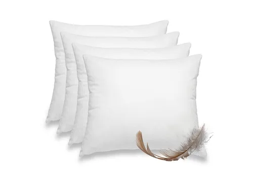 wometo Federkissen 4er Pack, 40x50 cm - Praktisches 4-teiliges Federkissen-Set mit 100% Baumwoll-Bezug, waschbar bei 40°. Ideal zum Dekorieren und nicht aus Lebendrupf gefertigt.