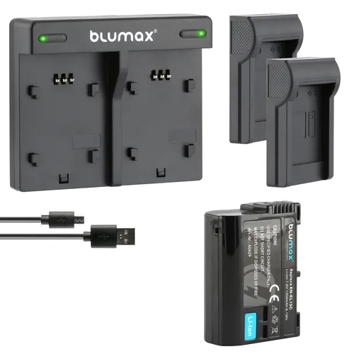 1x Akku + Lader für Nikon EN-EL15C D7000, Z5 Z6 Z7 II D7500 1300 mAh 7,0V