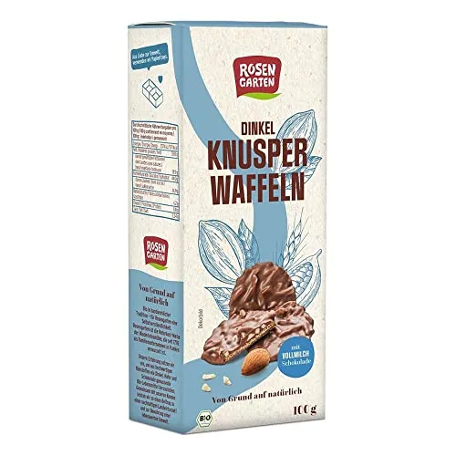 Rosengarten Dinkel Knusperwaffeln, Vollmilch, 100g (1)
