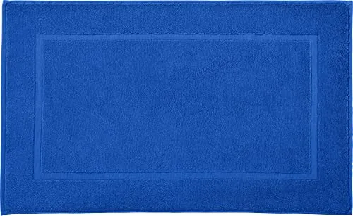 REDBEST Duschvorlage, Badteppich New York Royalblau Größe 50x80 cm - saugstark, sehr strapazierfähig, hautsympathisch, trittweich, 100% Baumwolle