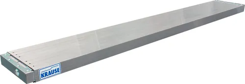 KRAUSE Teleskop-Bohle Teleboard 350 cm – Belastbarkeit bis 200 kg - Zubehör für Leitern & Gerüste, stufenlos ausziehbar und mit Anti-Rutsch-Matte für optimale Sicherheit und Einsatz in Innen- und Außenbereichen.