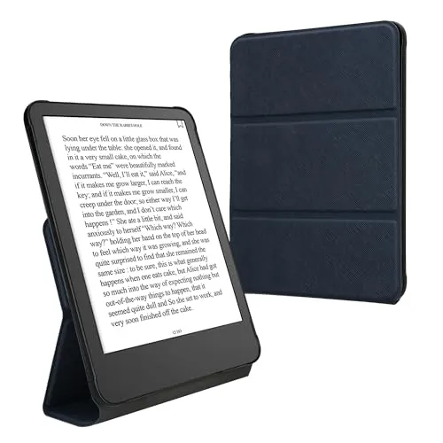 kwmobile Hülle für Amazon Kindle Paperwhite (2024)/Colorsoft Case - Schutzhülle aus Kunstleder - Magnetverschluss Cover mit Standfunktion in Dunkelblau