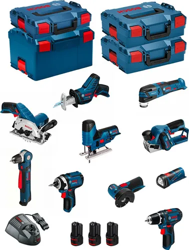 BOSCH Kit 12V BMK10-28DD3 (GSR12V-15+GDR12V-105+GKS12V-26+GWS12V-76+GST12V-70+GOP12V-28+GSA12V-14+GWB12V-10+GLI12V-80+GHO12V-20)