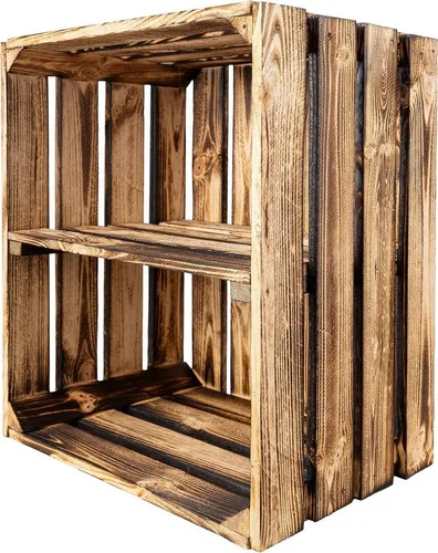Creative Deco Holzkiste mit Regal 50x40x30 cm