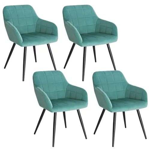 WOLTU 4er-Set Esszimmerstuhl Türkis