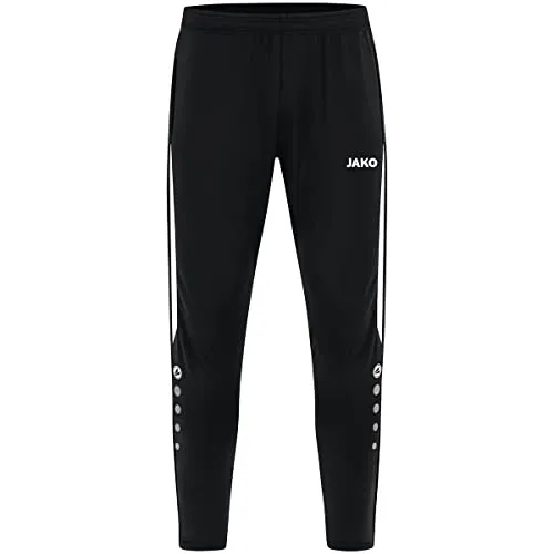 JAKO Herren Trainingshose Power, Schwarz/Weiß, 3XL - Bequeme Unisex Trainingshose aus Polyester-Elastan-Mix mit Keep Dry Funktion für schnelles Trocknen. Ideal für Outdoor-Sport mit festem Sitz dank elastischem Bund und praktischen Reißverschlusstaschen.