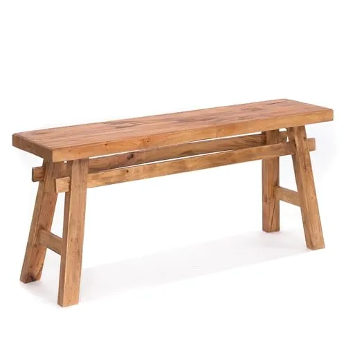 DESIGN DELIGHTS SITZBANK East | Mahagoni - Rustikale Holzbank aus Recyclingholz, ideal für Flur oder Küche. Handgefertigt, jedes Stück ein Unikat mit natürlichem Charme und stabiler Bauweise.