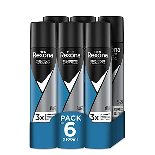 Rexona Maximun Protection Anti-Transpirant Deodorant Clean Scent für Herren, 100 ml, 6 Stück