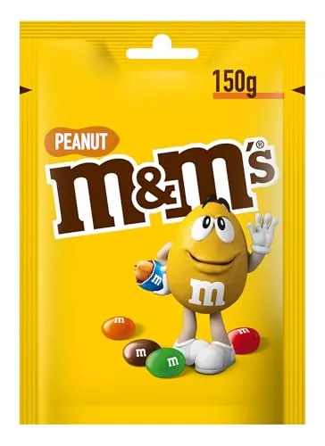 M&Ms Peanut - Erdnuss-Schokolade in 30 Beuteln à 150g - Feine Schokolade mit knackigen Erdnüssen, ideal für alle Gelegenheiten und perfekt zum Teilen oder Genießen.