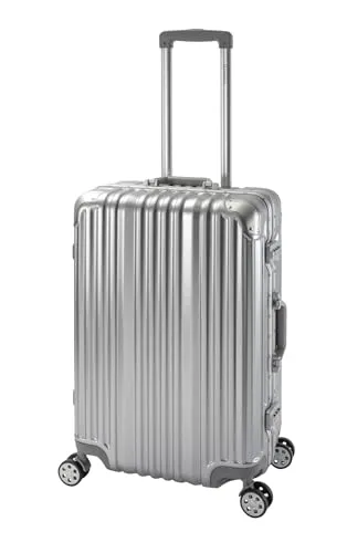 Travelhouse Hartschalen-Trolley London, 4 Rollen, Silber - Koffer mit 4 leichtlaufenden Doppelrollen, wasserabweisender Polycarbonat-Hartschale und TSA-Zahlenschloss für sicheres Reisen. Ideal für anspruchsvolle Reisende.