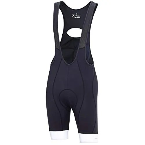 Airtracks Herren Fahrradhose Kurz Trägerhose Radhose mit Trägern Comfort Line BIB Kurze Radlerhose 3D Coolmax Gepolstert Atmungsaktiv Reflektoren S M L XL XXL 3XL 4XL - schwarz-weiß - L