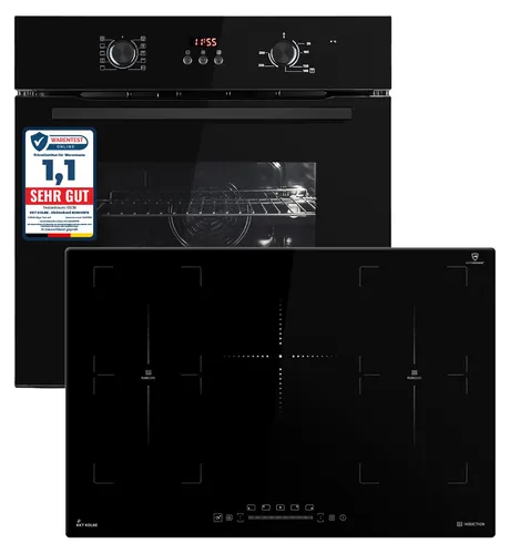 KKT KOLBE Backofen und Induktionskochfeld SET8005FBIH77FZ - Schwarz - Küchenherd-Set mit autarkem Backofen und Induktionskochfeld. Genießen Sie präzises Kochen dank Flex-Zonen und intuitiver Bedienung. Modernes Design und einfache Reinigung für Ihre Traumküche.