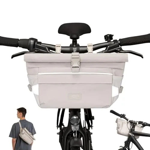 LARKSON Lenkertasche Lasse - Beige 2 in 1 Fahrradtasche & Umhängetasche - Fahrradtaschen mit multifunktionaler 2-in-1 Lösung: Lasse vereint Lenkertasche und Umhängetasche, ist wasserabweisend und bietet schnellen Zugriff auf Inhalte.
