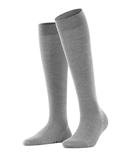 Produktbild FALKE Damen Kniestrümpfe Softmerino W Kh Wolle Baumwolle lang einfarbig 1 Paar, Grau Light Grey Melange 3830, 41-42