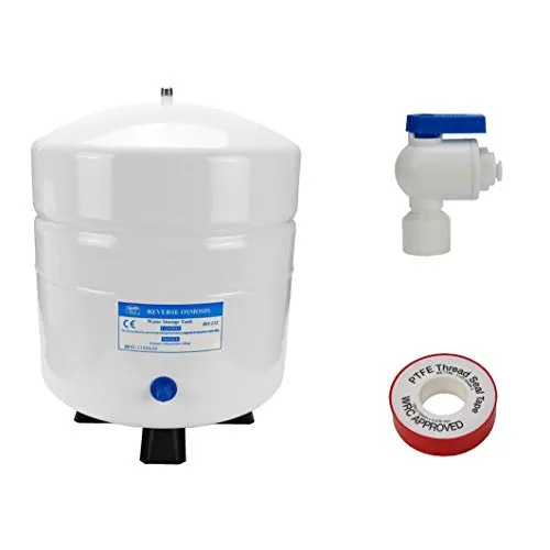 Osmosetank aus Stahl 3,2 Gallonen - Vorratsbehälter für Umkehrosmose - Wassersprudler & -filter: 3,2 Gallonen (ca. 12 Liter) Stahltank mit Tankhahn, ideal für Umkehrosmose-Anlagen, inklusive Teflonband für einfache Installation.