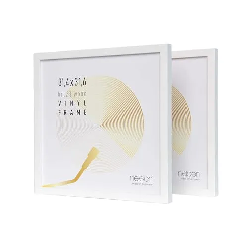 nielsen Schallplatten Rahmen 2er Set, bruchsicheres Kunstglas - Wand- & Tischbilderrahmen aus FSC-zertifiziertem Holz, ideal für Vinyl-Liebhaber. Mit bruchsicherem Kunstglas und einfachem Coverwechsel für stilvolle Präsentation.