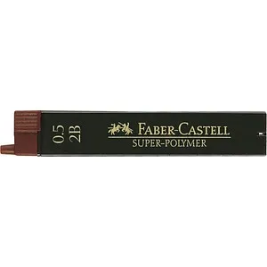 FABER-CASTELL SUPER-POLYMER Feinminen-Bleistiftminen schwarz 2B 0,5 mm, 12 St.