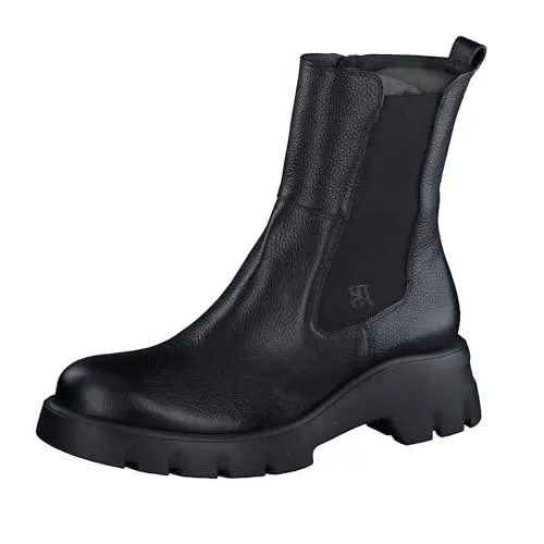 Paul Green Damen Chelsea-Boots - Stilvolle Halbstiefel in Schwarz - Wanderschuhe mit flacher EVA-Sohle für geringes Gewicht, ideal für den Alltag und Übergangszeiten. Bequem und schick durch Stretch-Einsatz.