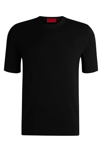 HUGO Herren San Carl-CV Slim-Fit Strickpullover Schwarz XXL - Stylischer Slim Fit Pullover mit Rundhalsausschnitt und kurzen Ärmeln, ideal für modebewusste Herren. Perfekt für lässige Anlässe oder als modisches Layering-Element.