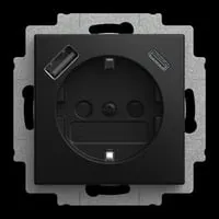 Busch-Jaeger 20 EUCB2USBAC-915 Schutzkontakt- / USB-Steckdose Safety+ - Steckdose mit 1x USB-A und 1x USB-C, ideal zum Laden mobiler Geräte. Mit elektronischem Kurzschluss- und Überlastschutz für mehr Sicherheit.