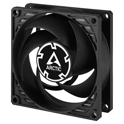 ARCTIC P8 Silent - PC Lüfter, 80 mm besonders leiser Gehäuselüfter optimiert für statischen Druck, quasi lautloser Lüftermotor, PC, 1600 rpm - Schwarz