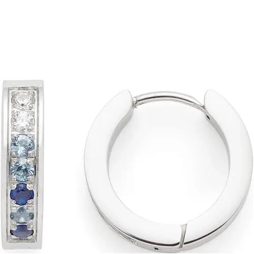 JEWELS BY LEONARDO Creole Inka - Elegante Klapp-Kreolen aus Edelstahl - Ohrringe für Damen, mit Zirkonia in traumhaften Blautönen, allergikerfreundlich und langlebig durch hochwertige Ionenplattierung.