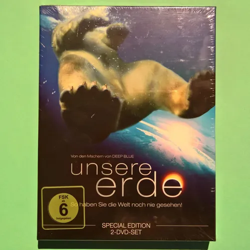 Unsere Erde (Special Edition) - 2 DVD - Abenteuer-Dokumentation über die Tierwelt mit Eisbären, Delphinen und Elefanten. Widescreen-Format, deutsche und englische Sprache, ideal für Naturfreunde und Film-Enthusiasten.