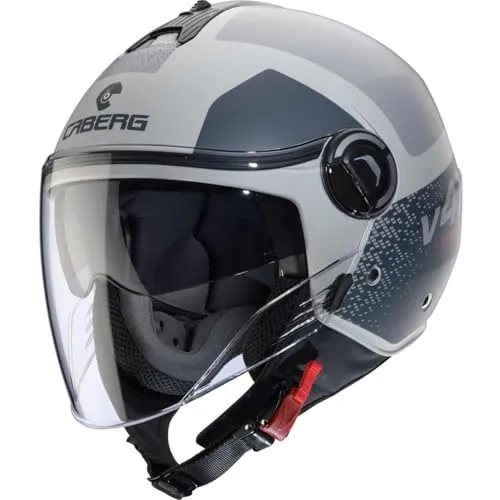 Caberg Riviera V4 X Alpha Jethelm 2XL für Männer - Stylischer Jethelm mit kratzfestem Visier, integrierter Sonnenblende und Antiregenprofil für optimalen Fahrkomfort und Sicht. Ideal für Motorradfahrer.