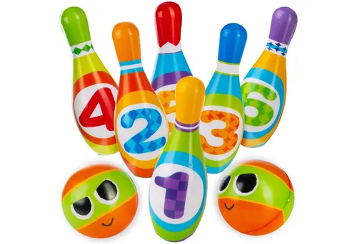 all Kids United® Kegelspiel XXL für Kinder – Weiches Bowling-Set mit 6 Kegeln und 2 Bällen