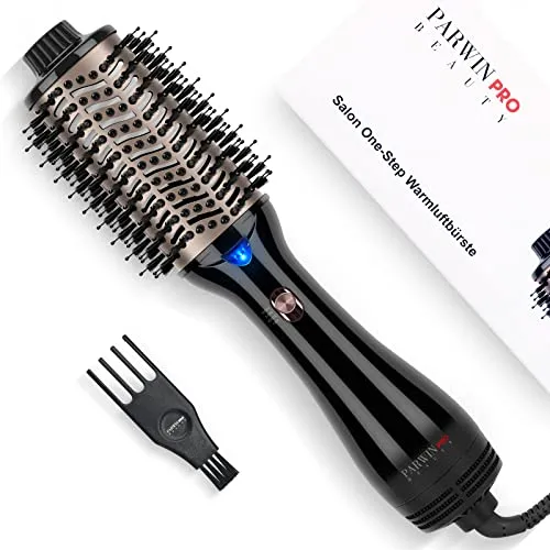 PARWIN PRO BEAUTY One-Step Warmluftbürste - Stylingbürsten für schnelles Trocknen und Volumen, 4-in-1 Föhnbürste mit Ionenpflege für weniger Frizz und mehr Glanz, ideal für professionelles Styling.