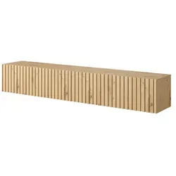 Selsey TV-Schrank TELIRE Hängend 175 cm, Eiche - TV-Halterungen und Möbel, skandinavisches Design mit grifflosen Lamellenfronten für einen modernen Look und einfache Wandmontage.