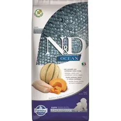 N & D Ocean Hund Pumpkin Puppy Med / Max 12kg - Hundefutter für Welpen, reich an Fisch für gesunde Entwicklung und optimale Nährstoffversorgung.