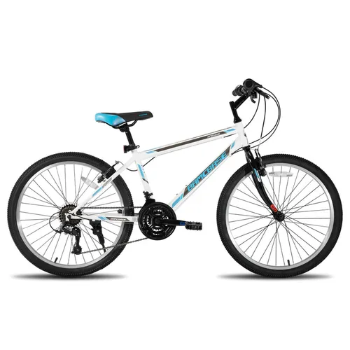 Bamcbase Sprague 21-Gang-Mountainbike für Erwachsene, Weiß, 24 Zoll