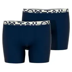 TOM TAILOR Boxershorts TOM TAILOR Herren Long-Pants blau uni 2er Pack (2-St) blau 6