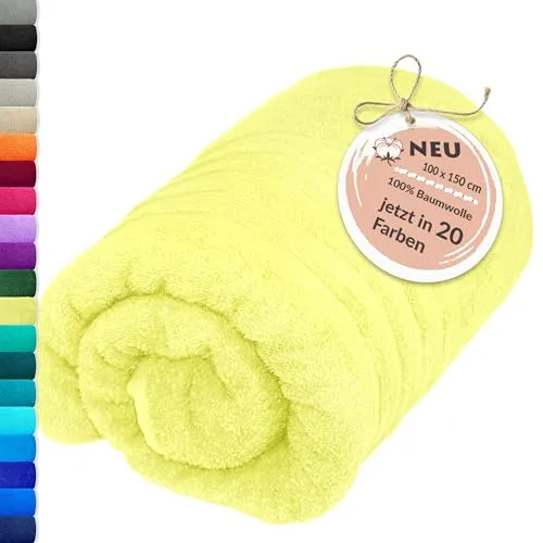 Lashuma XXL Badehandtuch 100x150 cm - Grün Anis, London Duschtuch Luxus 100% Baumwolle, Ideal für den Urlaub, Strand und Zuhause, Weich und Saugfähig